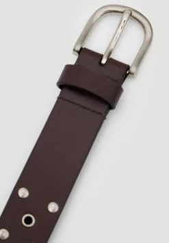 hush Belts|Eyelet Leather Belt Wine Red