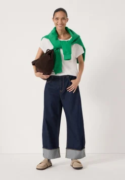 hush Jeans|Faith Turn Up Barrel Leg Jeans Rinse wash