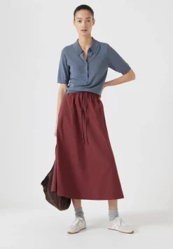 hush Tops & T-Shirts|Jumpers & Cardigans|Fine Knit Short Sleeve Polo Top Stormy Blue