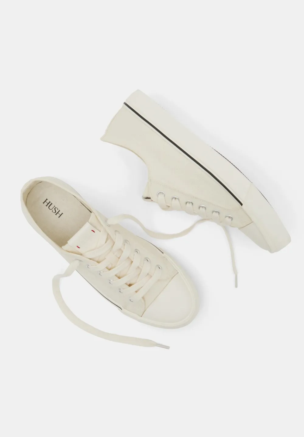 hush Trainers|Finley Canvas Trainers Off White