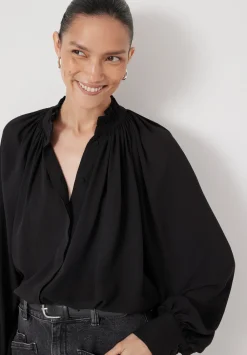hush Shirts & Blouses|Fleur Floaty Chiffon Blouse Black