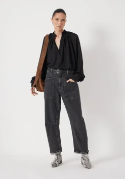 hush Shirts & Blouses|Fleur Floaty Chiffon Blouse Black