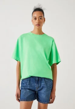 hush Tops & T-Shirts|Flo Oversized Cotton T-Shirt Poison Green