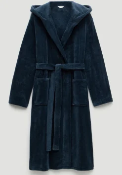 hush Pyjamas & Nightwear|Fluffy Hooded Dressing Gown Teal Blue