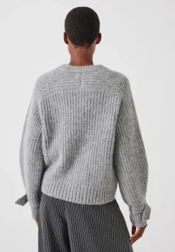 hush Jumpers & Cardigans|Francis Tie and Buckle Detail Jumper Grey Marl