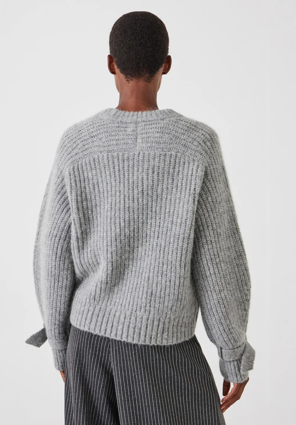 hush Jumpers & Cardigans|Francis Tie and Buckle Detail Jumper Grey Marl