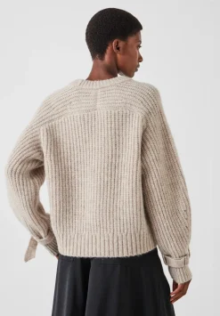 hush Jumpers & Cardigans|Francis Tie and Buckle Detail Jumper Light Beige