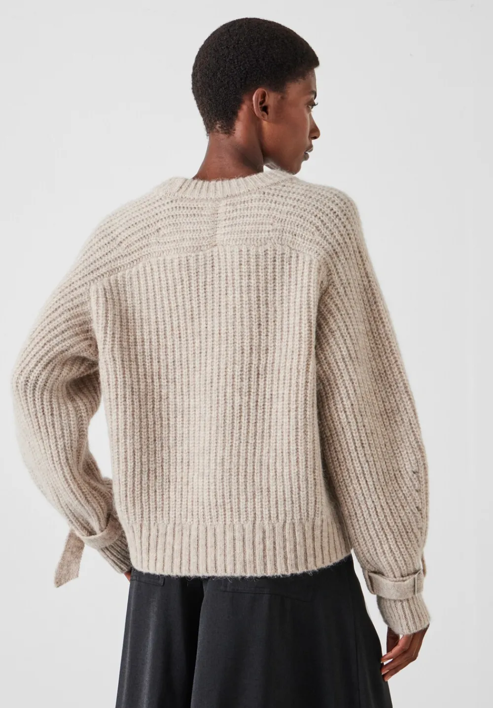 hush Jumpers & Cardigans|Francis Tie and Buckle Detail Jumper Light Beige