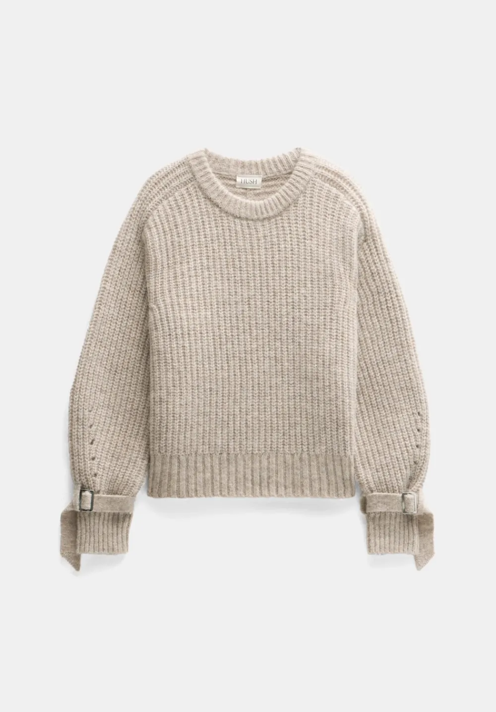 hush Jumpers & Cardigans|Francis Tie and Buckle Detail Jumper Light Beige