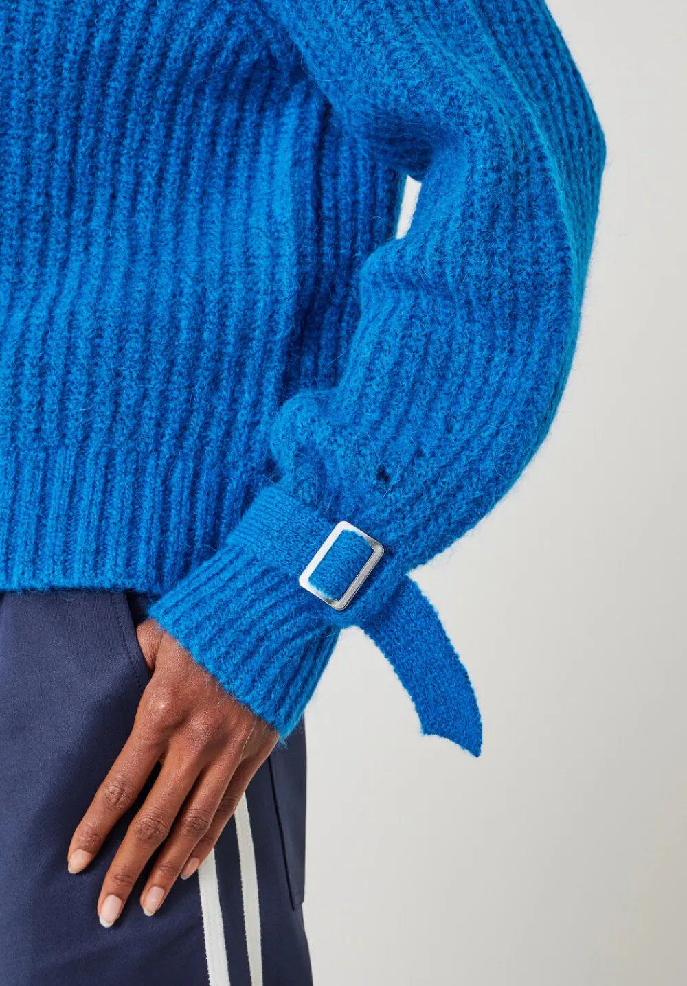 hush Jumpers & Cardigans|Francis Tie and Buckle Detail Jumper Bright Blue