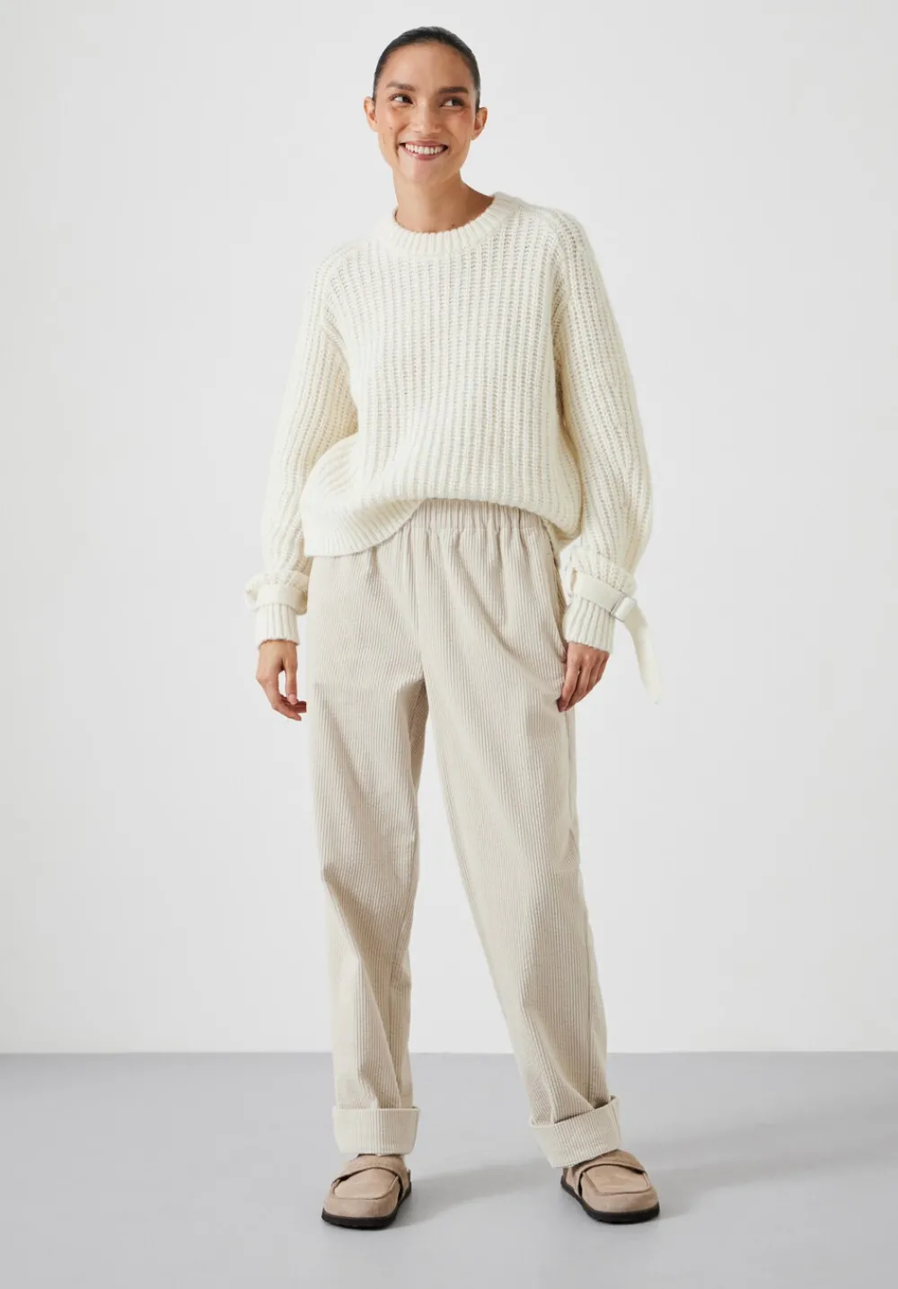 hush Jumpers & Cardigans|Francis Tie and Buckle Detail Jumper Off White