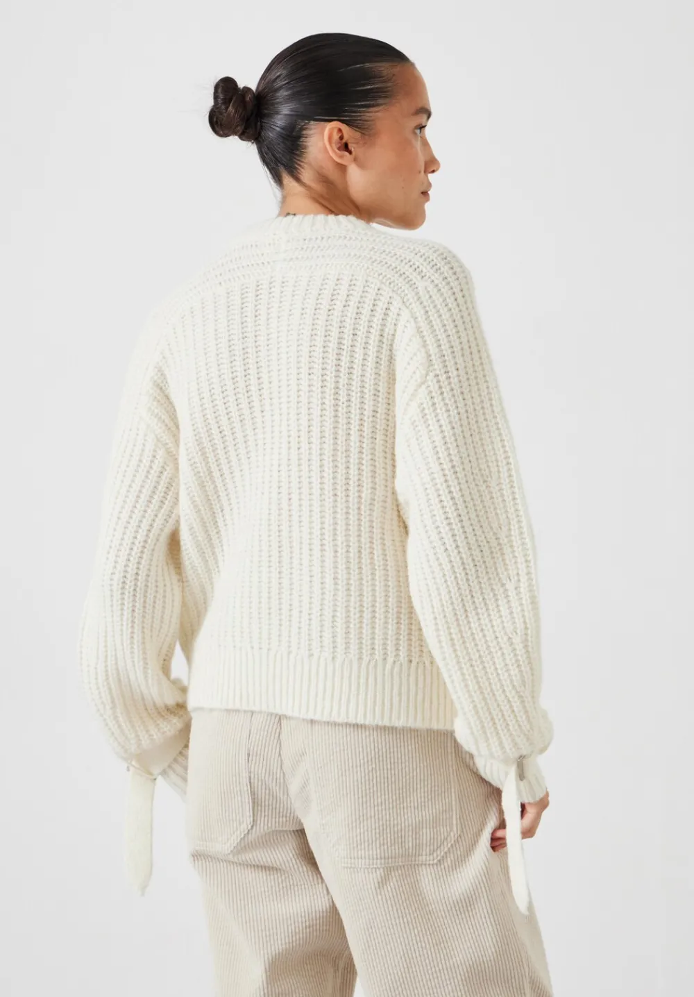hush Jumpers & Cardigans|Francis Tie and Buckle Detail Jumper Off White