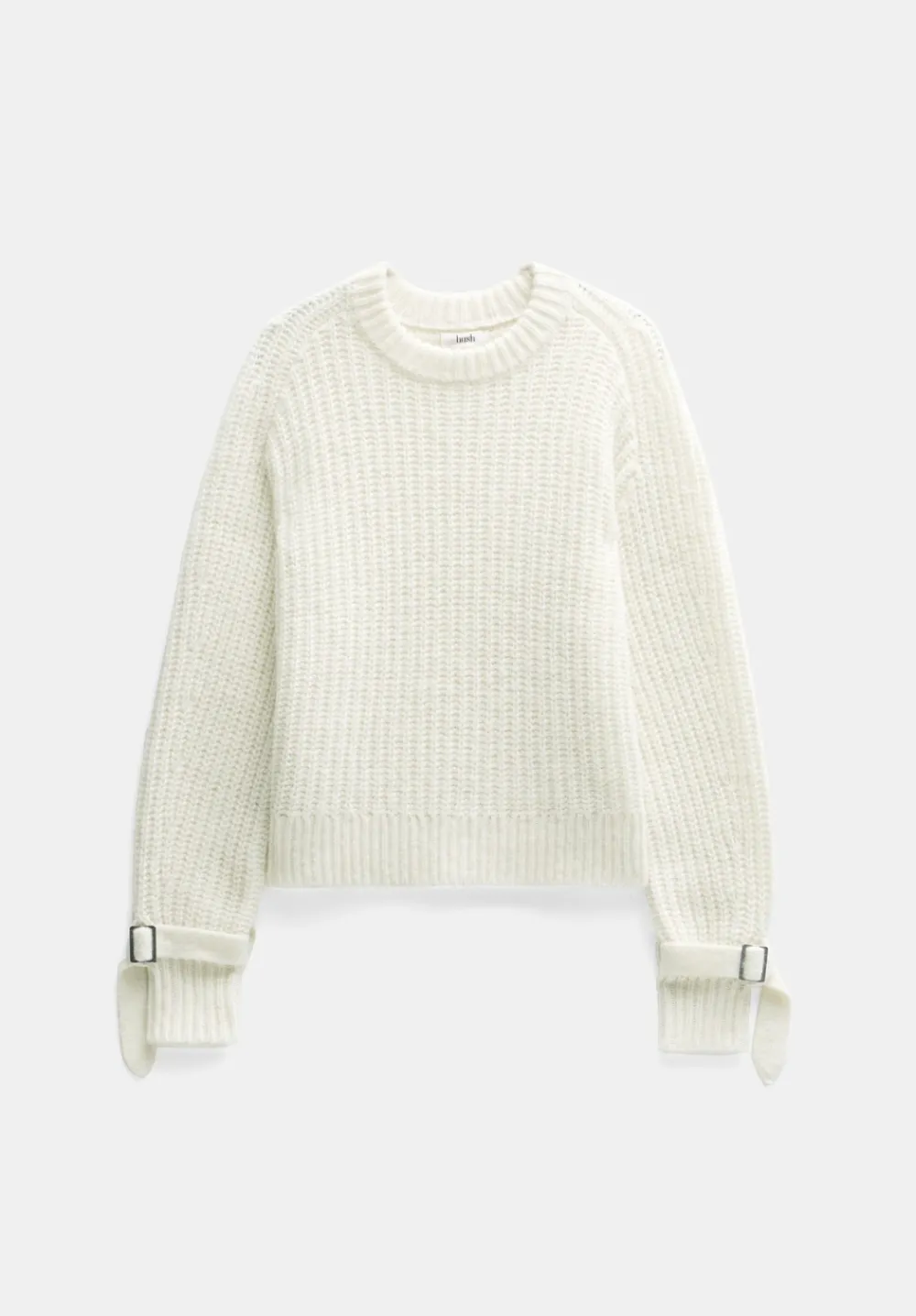 hush Jumpers & Cardigans|Francis Tie and Buckle Detail Jumper Off White