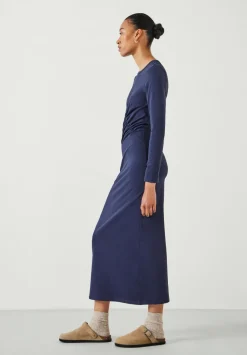 hush Dresses|Frankie Gather Maxi Dress Navy