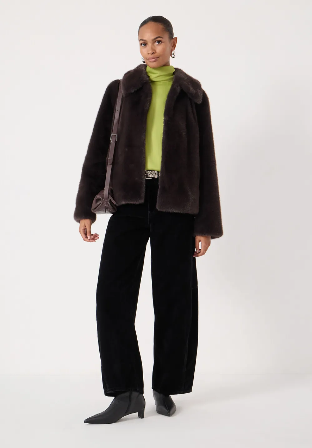 hush Jackets & Coats|Freya Faux Fur Coat Chocolate brown