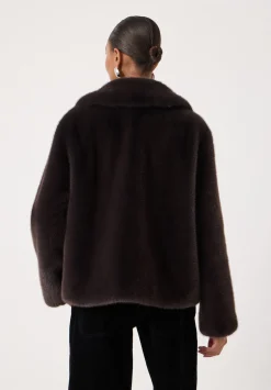 hush Jackets & Coats|Freya Faux Fur Coat Chocolate brown