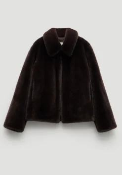 hush Jackets & Coats|Freya Faux Fur Coat Chocolate brown