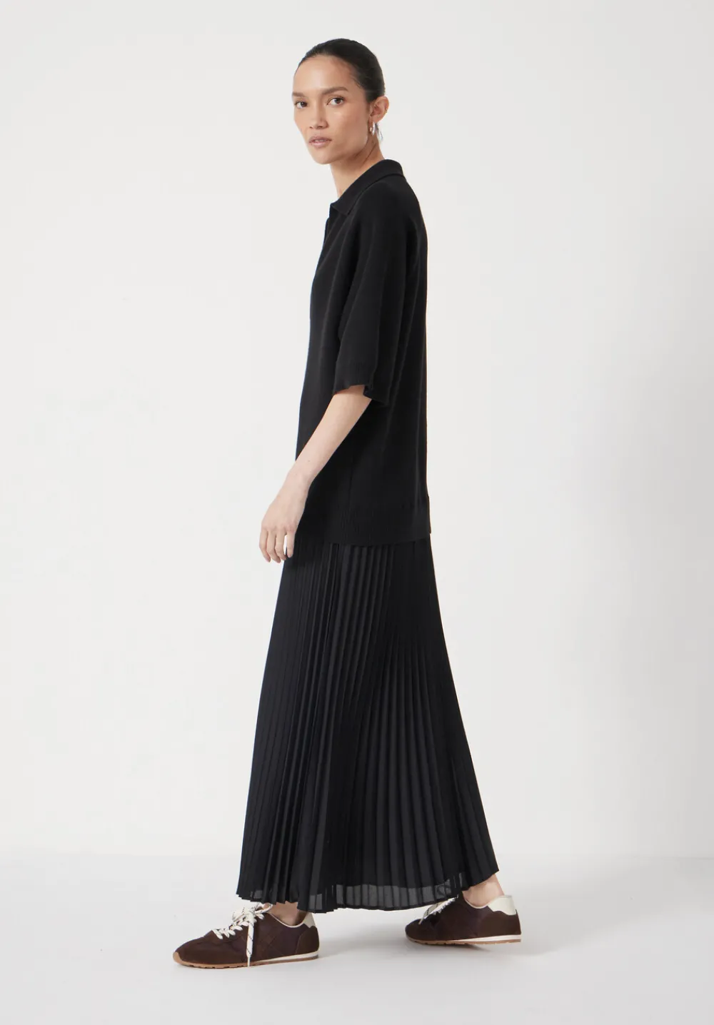 hush Dresses|Gabriela Polo Knit Dress Black