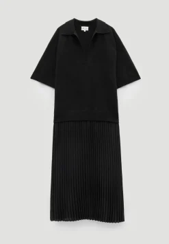 hush Dresses|Gabriela Polo Knit Dress Black