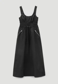 hush Dresses|Gathered Waist Midi Dress Black