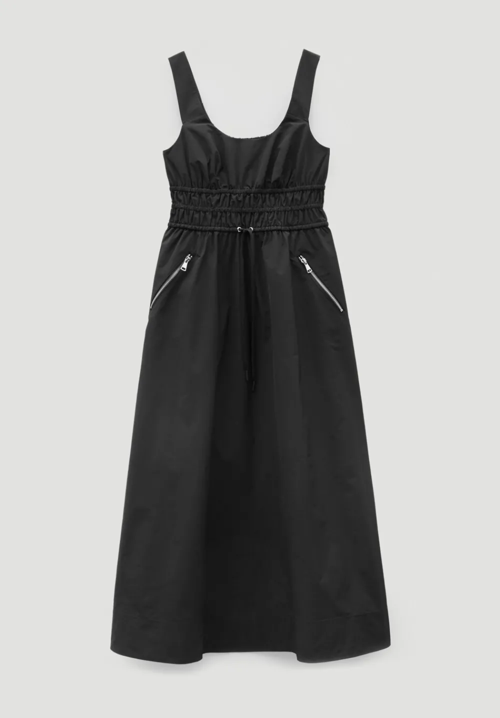 hush Dresses|Gathered Waist Midi Dress Black