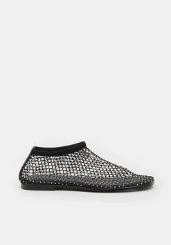 hush Flats|Gem Mesh Flats Black