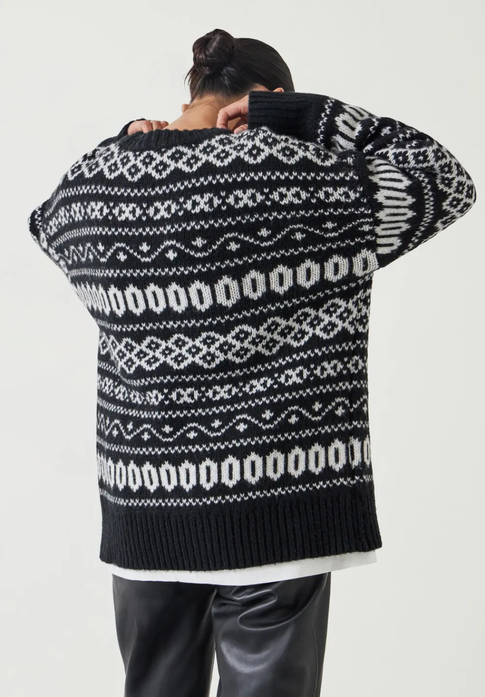 hush Jumpers & Cardigans|Georgie Fairisle Jumper Black & Ivory
