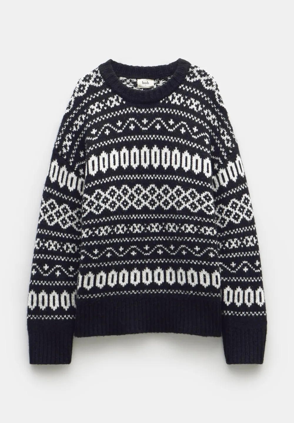 hush Jumpers & Cardigans|Georgie Fairisle Jumper Black & Ivory