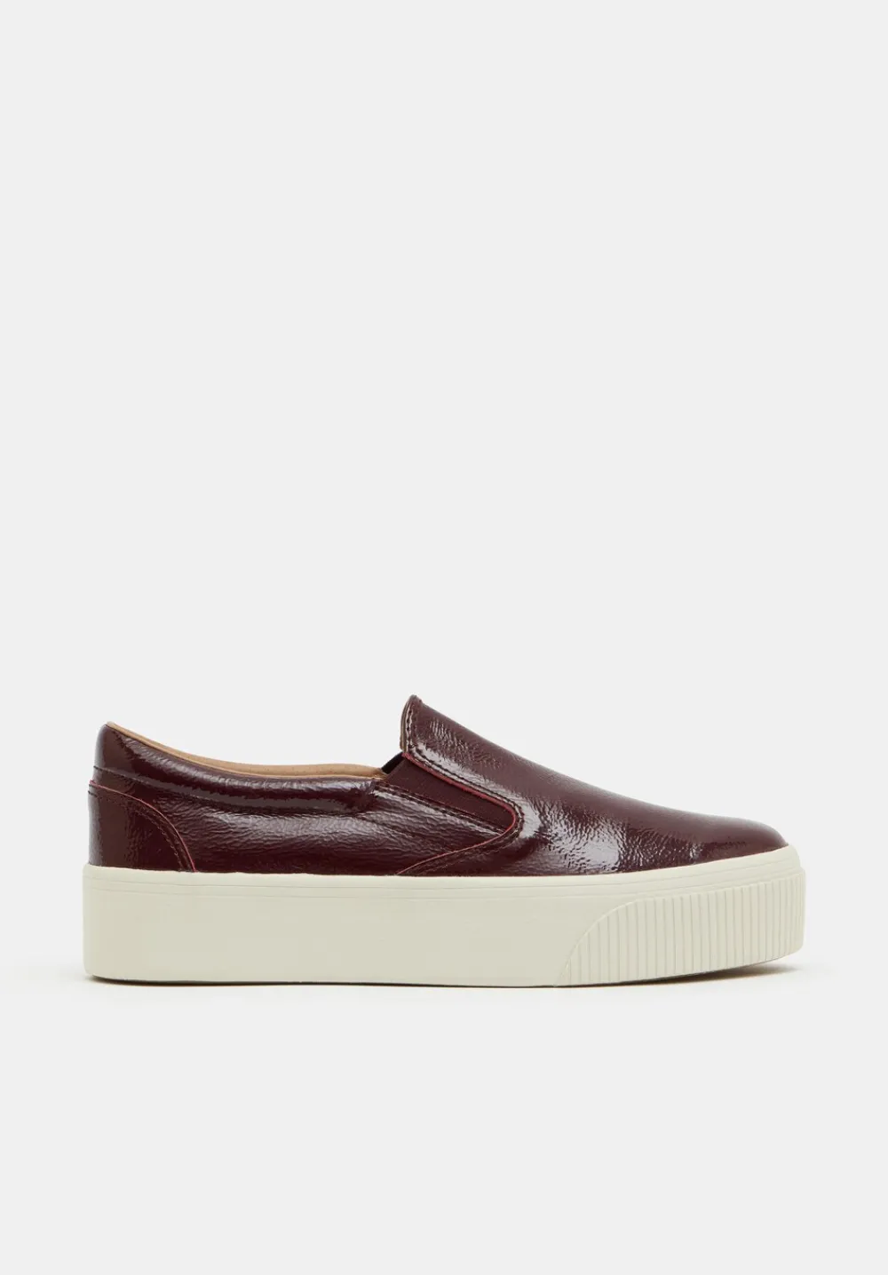 hush Flats|Trainers|Gili Flatform Leather Trainers Burgundy Red
