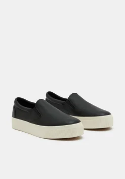 hush Trainers|Flats|Gili Flatform Leather Trainers Black
