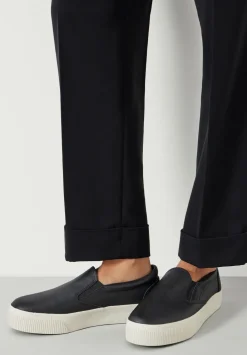 hush Trainers|Flats|Gili Flatform Leather Trainers Black