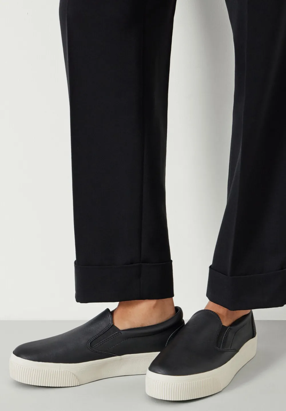 hush Trainers|Flats|Gili Flatform Leather Trainers Black