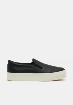 hush Trainers|Flats|Gili Flatform Leather Trainers Black