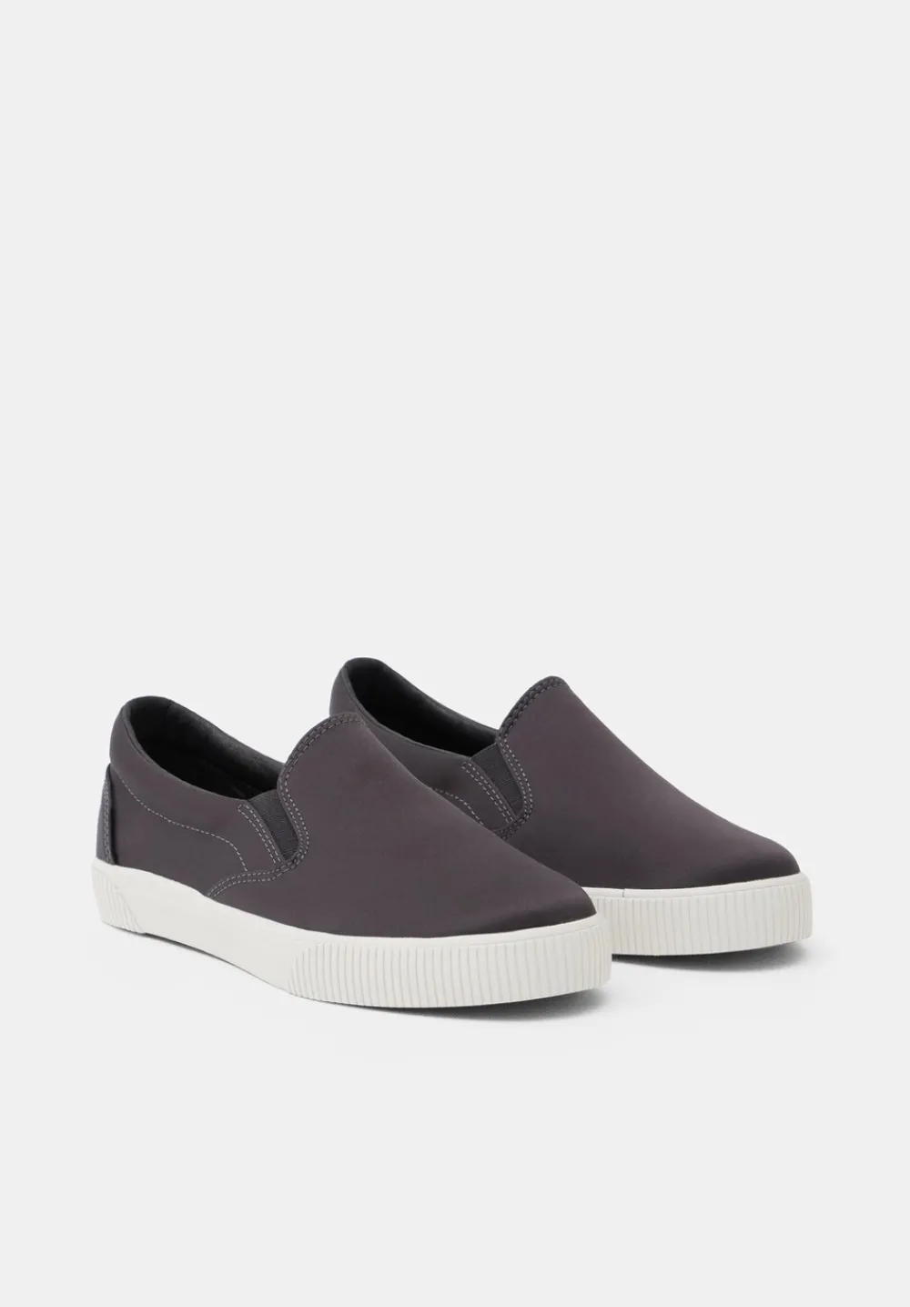 hush Trainers|Flats|Gili Satin Slip On Trainers Dark Slate Grey