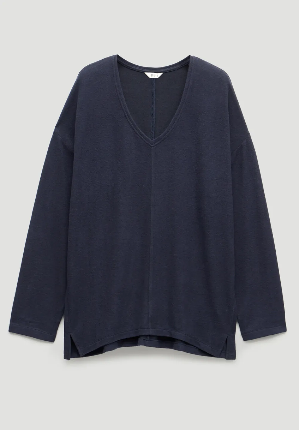 hush Tops & T-Shirts|Pyjamas & Nightwear|Gillian Supersoft V Neck Top Navy Blue