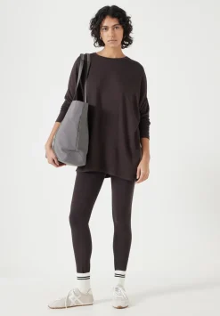 hush Tops & T-Shirts|Gillian Wide Jersey Top Chocolate brown