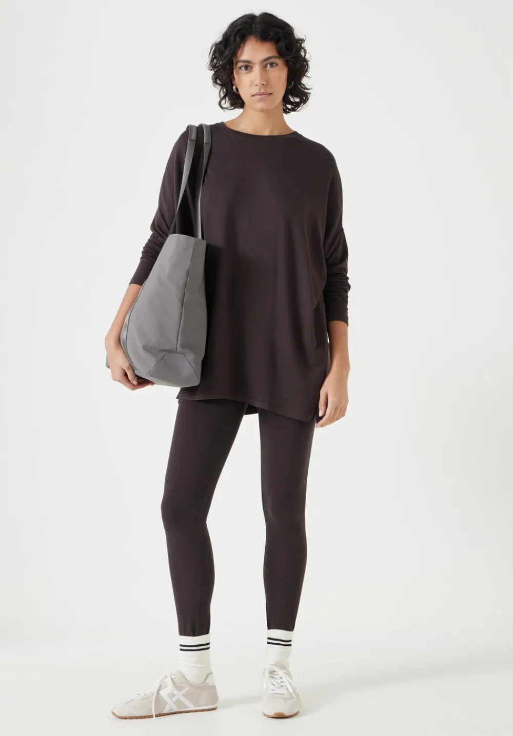 hush Tops & T-Shirts|Gillian Wide Jersey Top Chocolate brown
