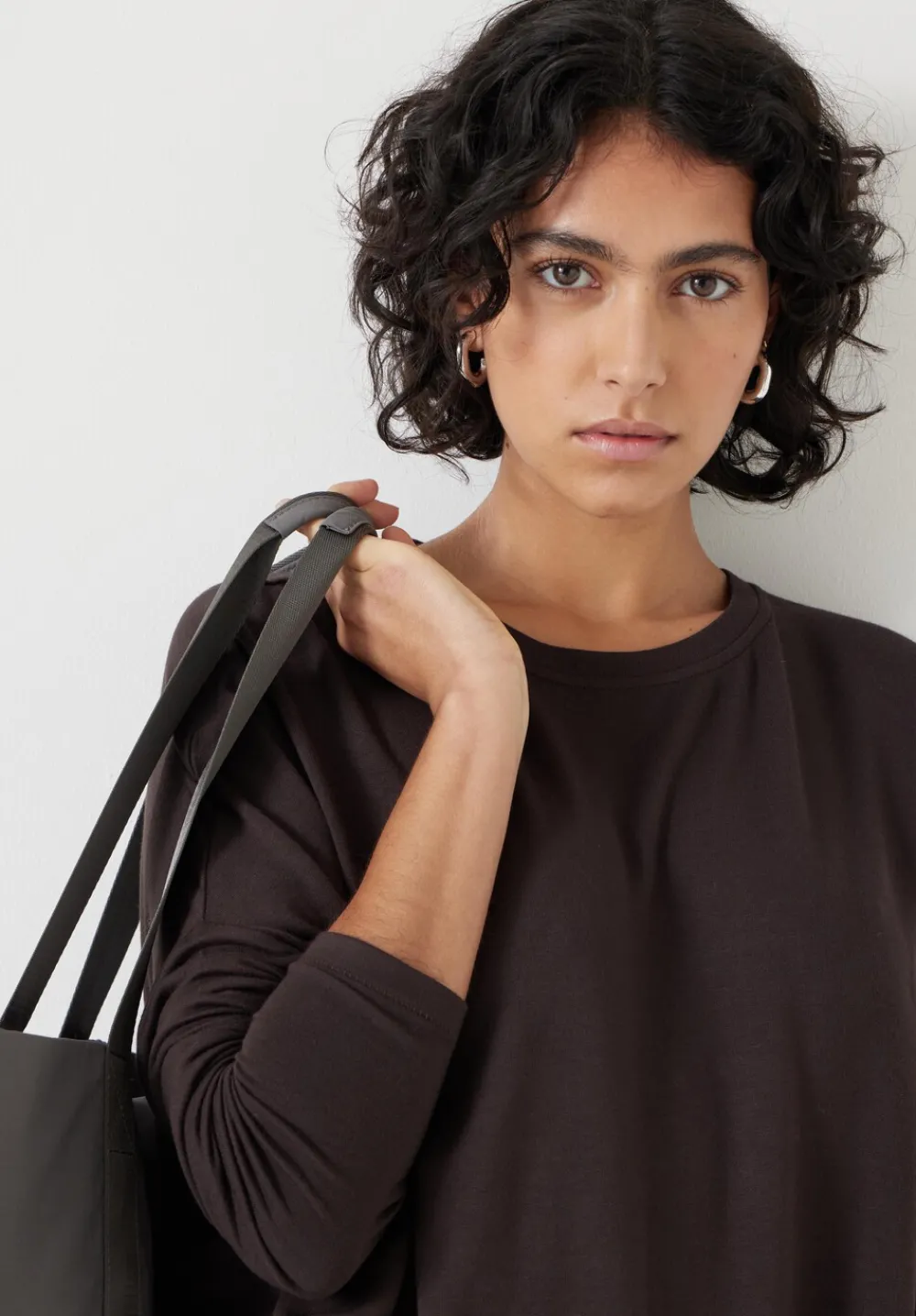 hush Tops & T-Shirts|Gillian Wide Jersey Top Chocolate brown
