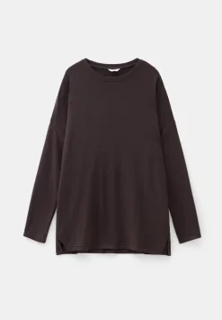 hush Tops & T-Shirts|Gillian Wide Jersey Top Chocolate brown