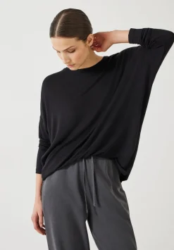 hush Tops & T-Shirts|Gillian Wide Jersey Top Black