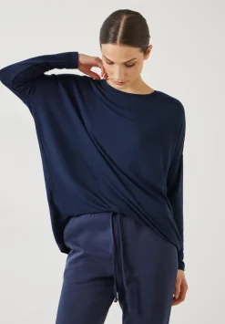 hush Tops & T-Shirts|Gillian Wide Jersey Top Midnight