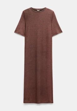 hush Dresses|Glitter Maxi T-shirt Dress Gunmetal Metallic