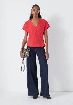 hush Tops & T-Shirts|Shirts & Blouses|Grace Air Flow Short Sleeve Top Bright Red