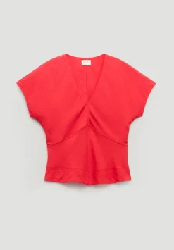 hush Tops & T-Shirts|Shirts & Blouses|Grace Air Flow Short Sleeve Top Bright Red