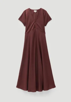 hush Dresses|Grace Air Flow V-Neck Maxi Dress Burgundy Brown
