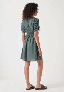 hush Swimwear & Beachwear|Dresses|Grace Cotton Blend Mini Beach Dress Sage Green