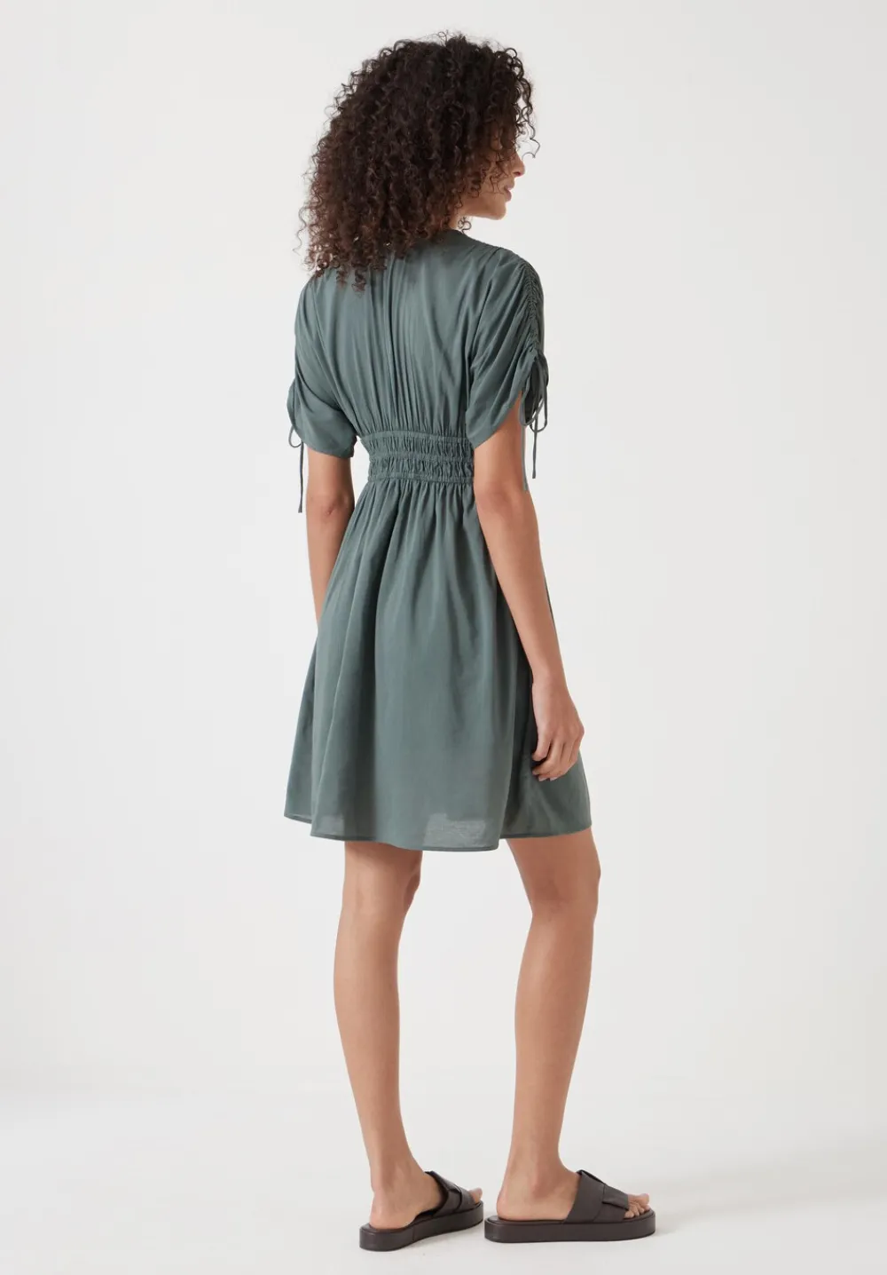 hush Swimwear & Beachwear|Dresses|Grace Cotton Blend Mini Beach Dress Sage Green