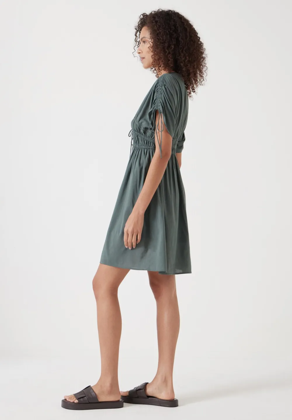 hush Swimwear & Beachwear|Dresses|Grace Cotton Blend Mini Beach Dress Sage Green