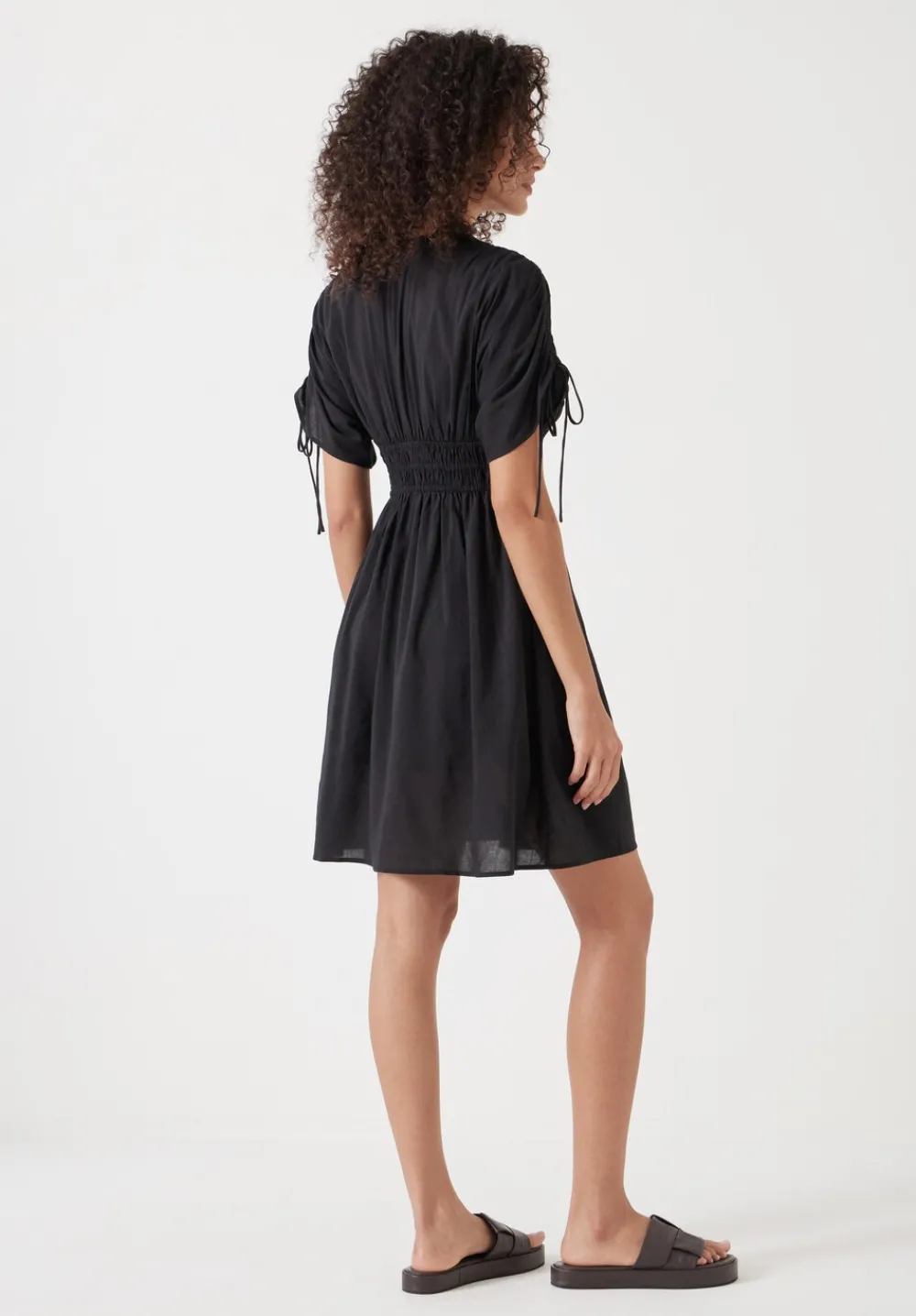 hush Swimwear & Beachwear|Dresses|Grace Cotton Blend Mini Beach Dress Washed Black