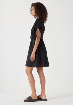 hush Swimwear & Beachwear|Dresses|Grace Cotton Blend Mini Beach Dress Washed Black